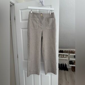 NWOT Calypso St Barth brown and white pinstripe pants size 2